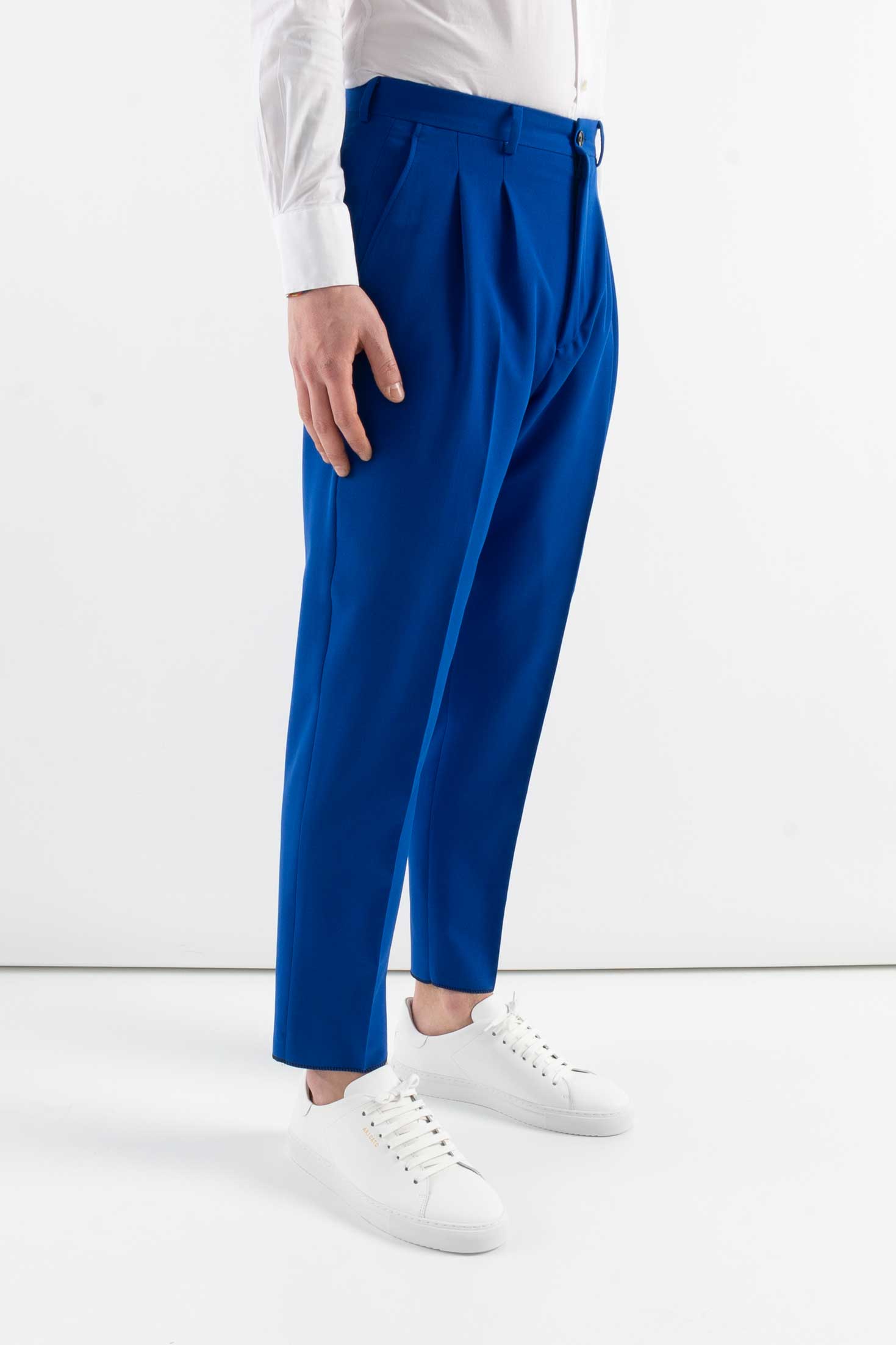 "Corsinelabedoli PANTALONE "FEDERIC" CON PINCES Blu"