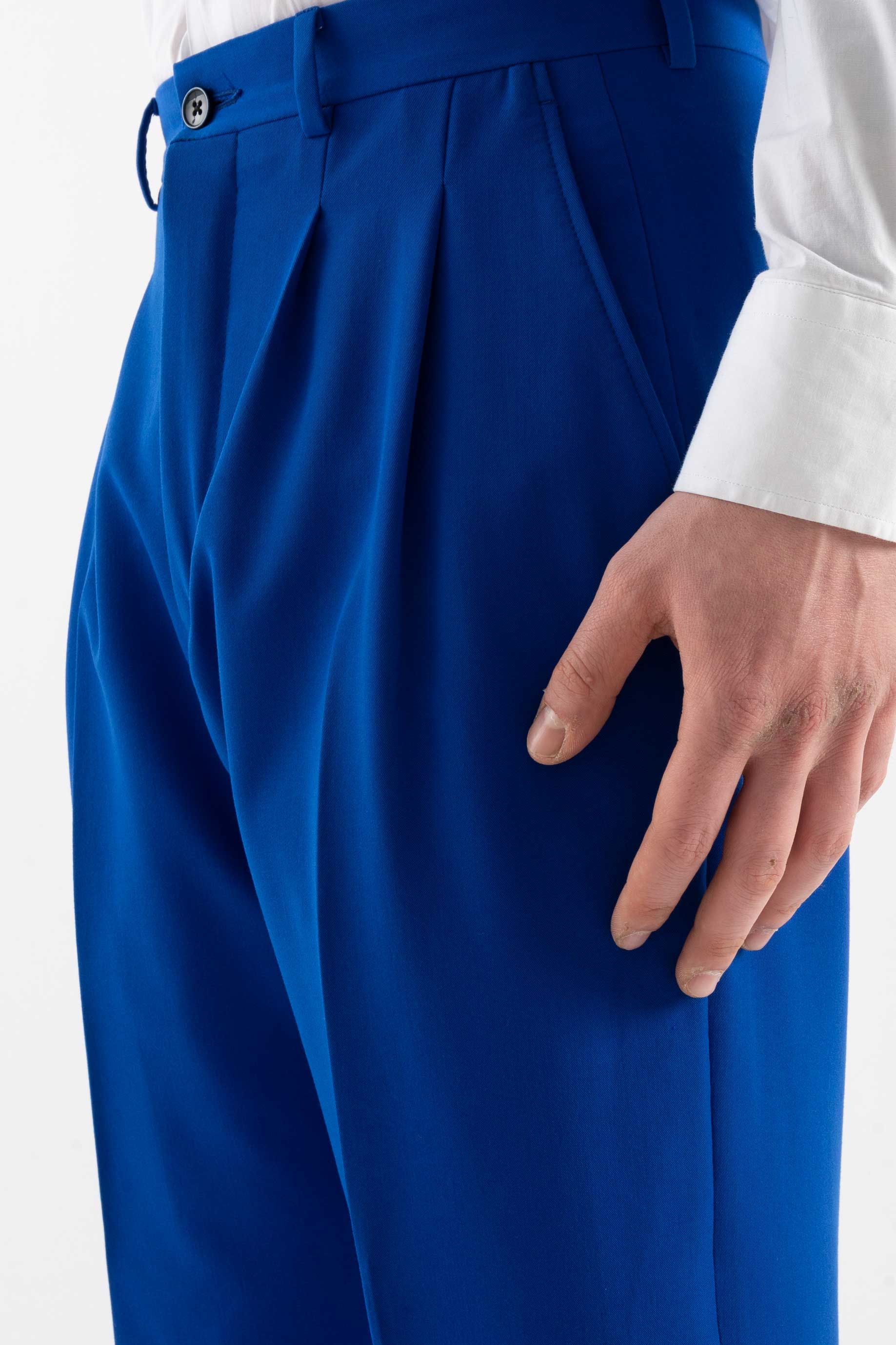 "Corsinelabedoli PANTALONE "FEDERIC" CON PINCES Blu"