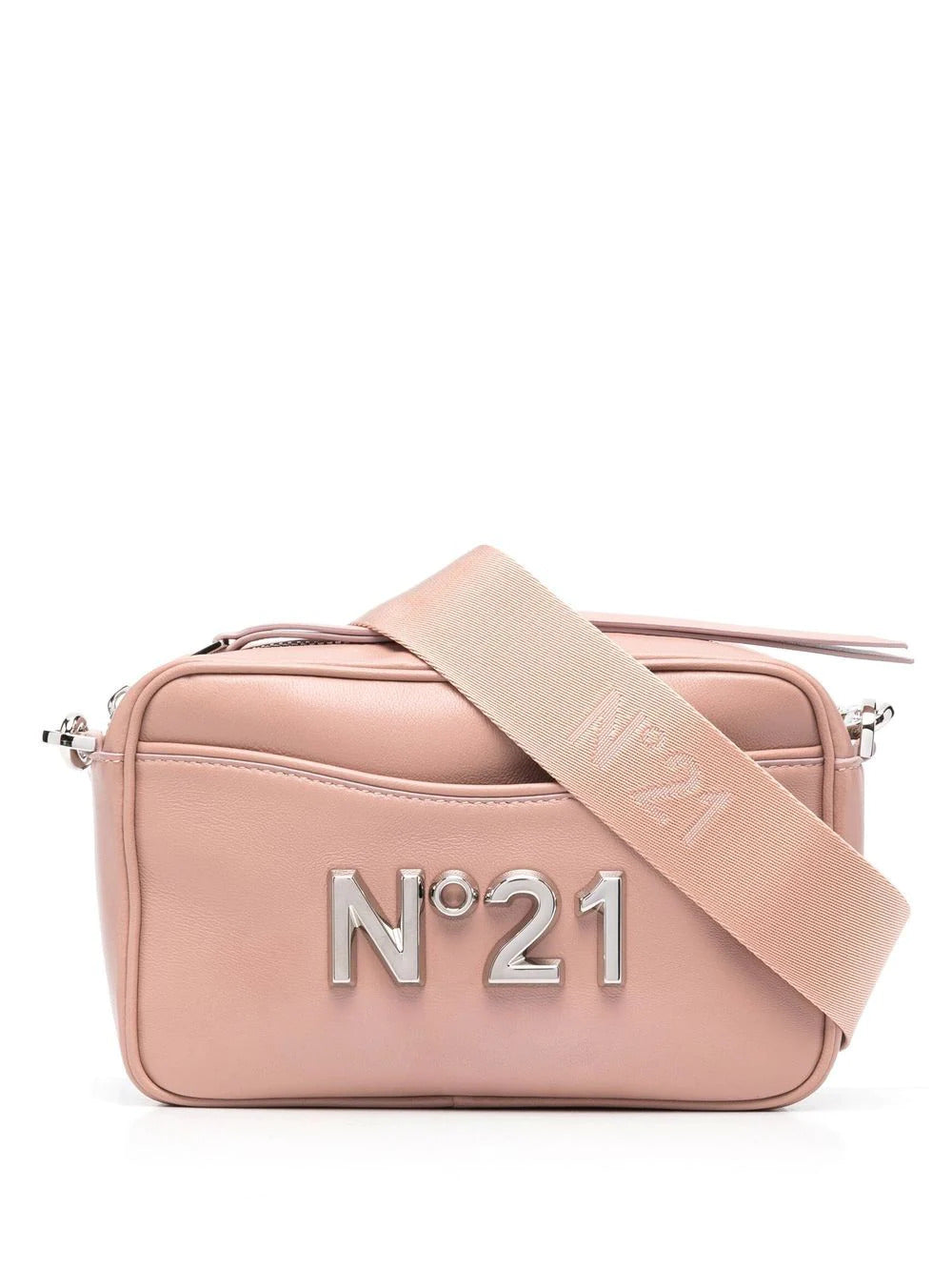 N.21 BORSA A TRACOLLA CON PLACCA LOGO Rosa