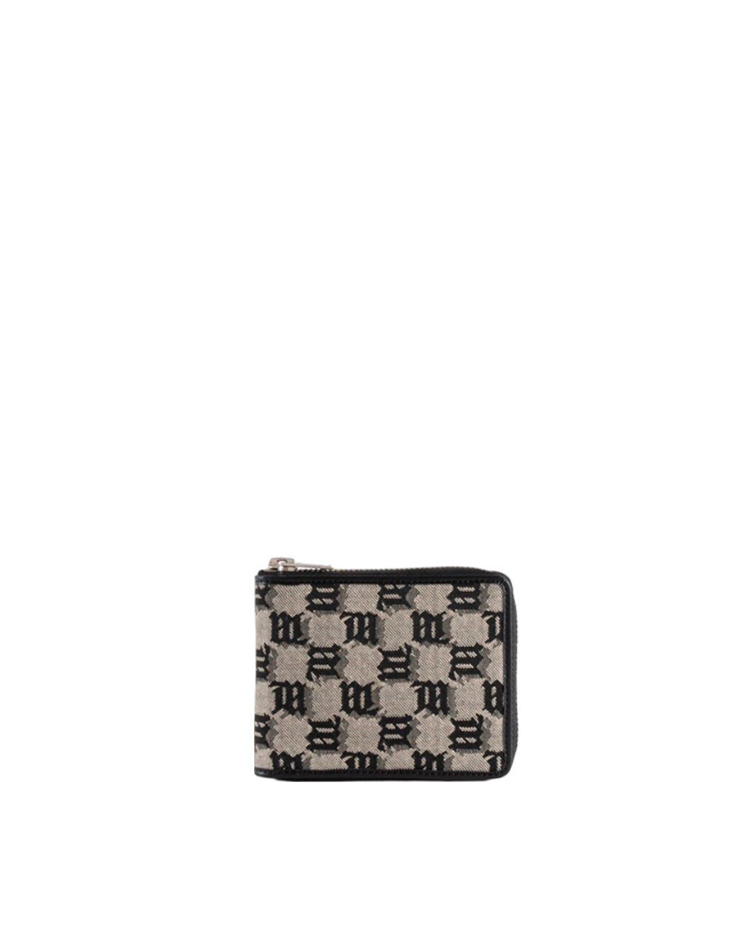 JACQUARD MONOGRAM ZIPPER WALLET