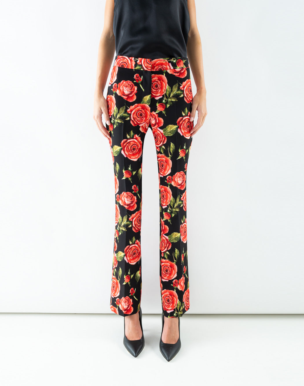 PANTALONE MEGAN2 STAMPA ROSE GRANDI