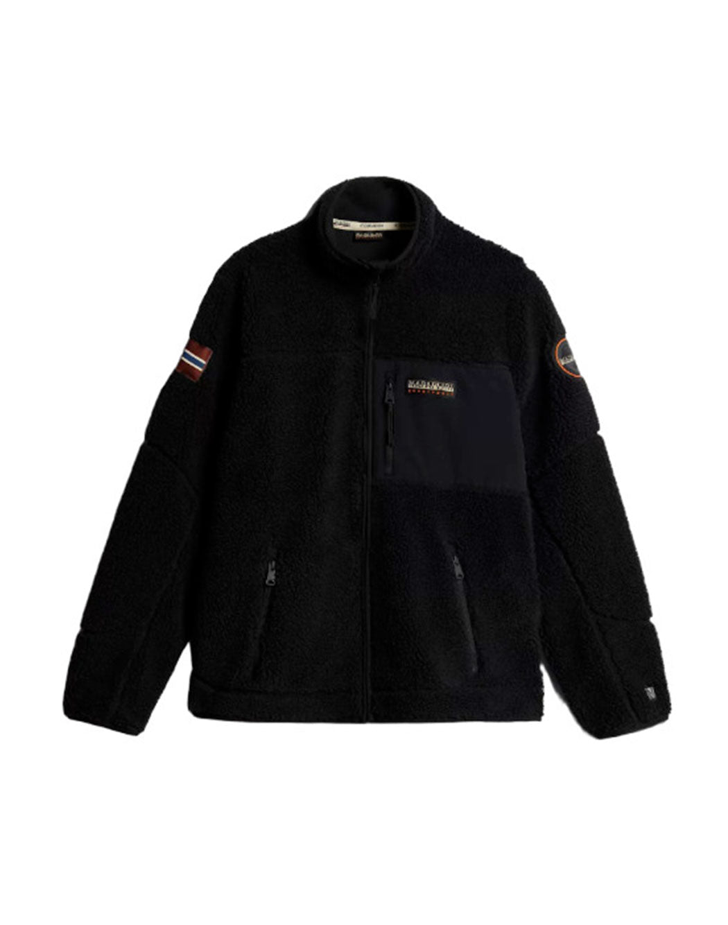 Napapijri GIACCA IN PILE CON PATCH LOGO Nero