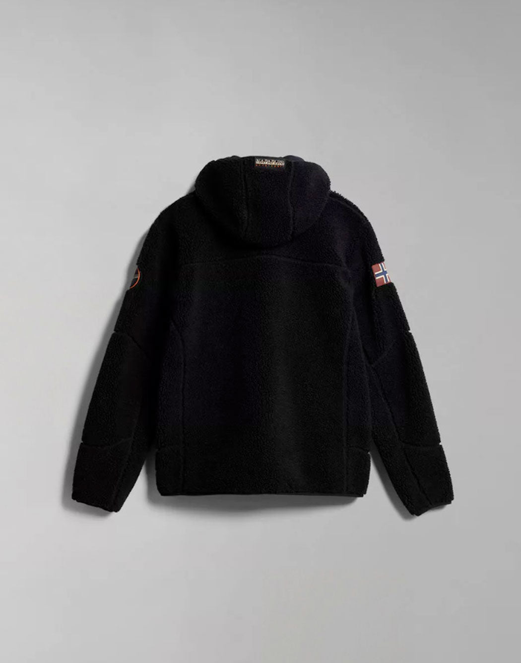 Napapijri GIACCA IN PILE CON CAPPUCCIO Nero
