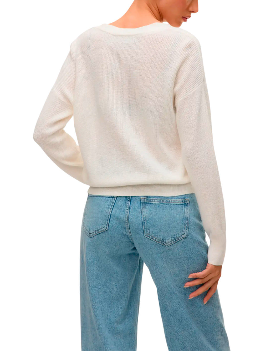 Vero Moda CARDIGAN CON SCOOLO A V Bianco