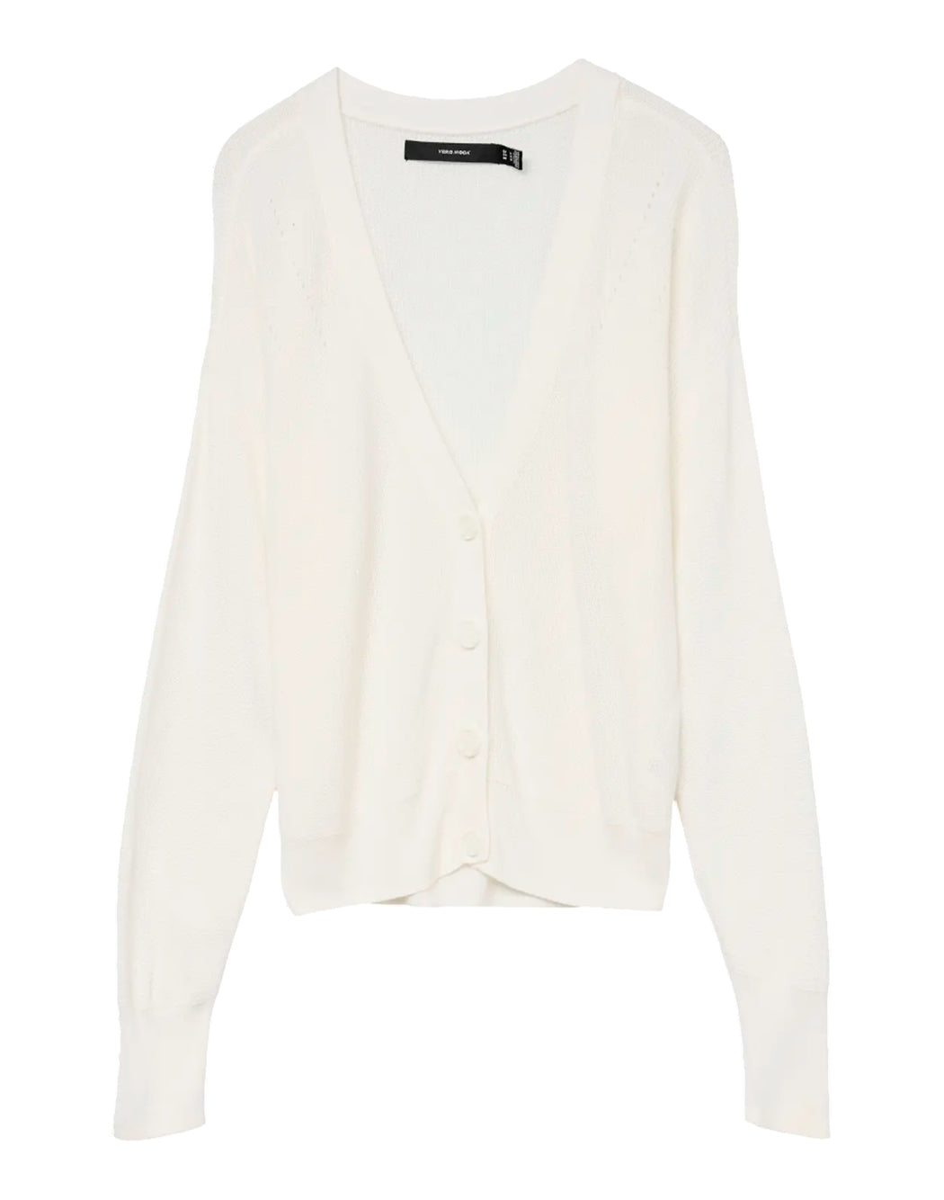 Vero Moda CARDIGAN CON SCOOLO A V Bianco