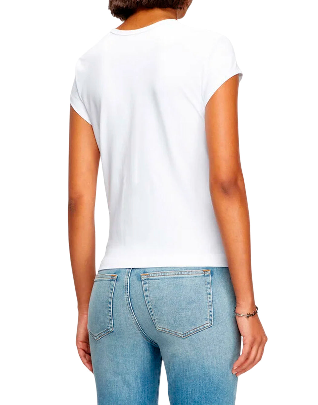 Diesel T-SHIRT CON LOGO RICAMATO CUT-OUT Bianco