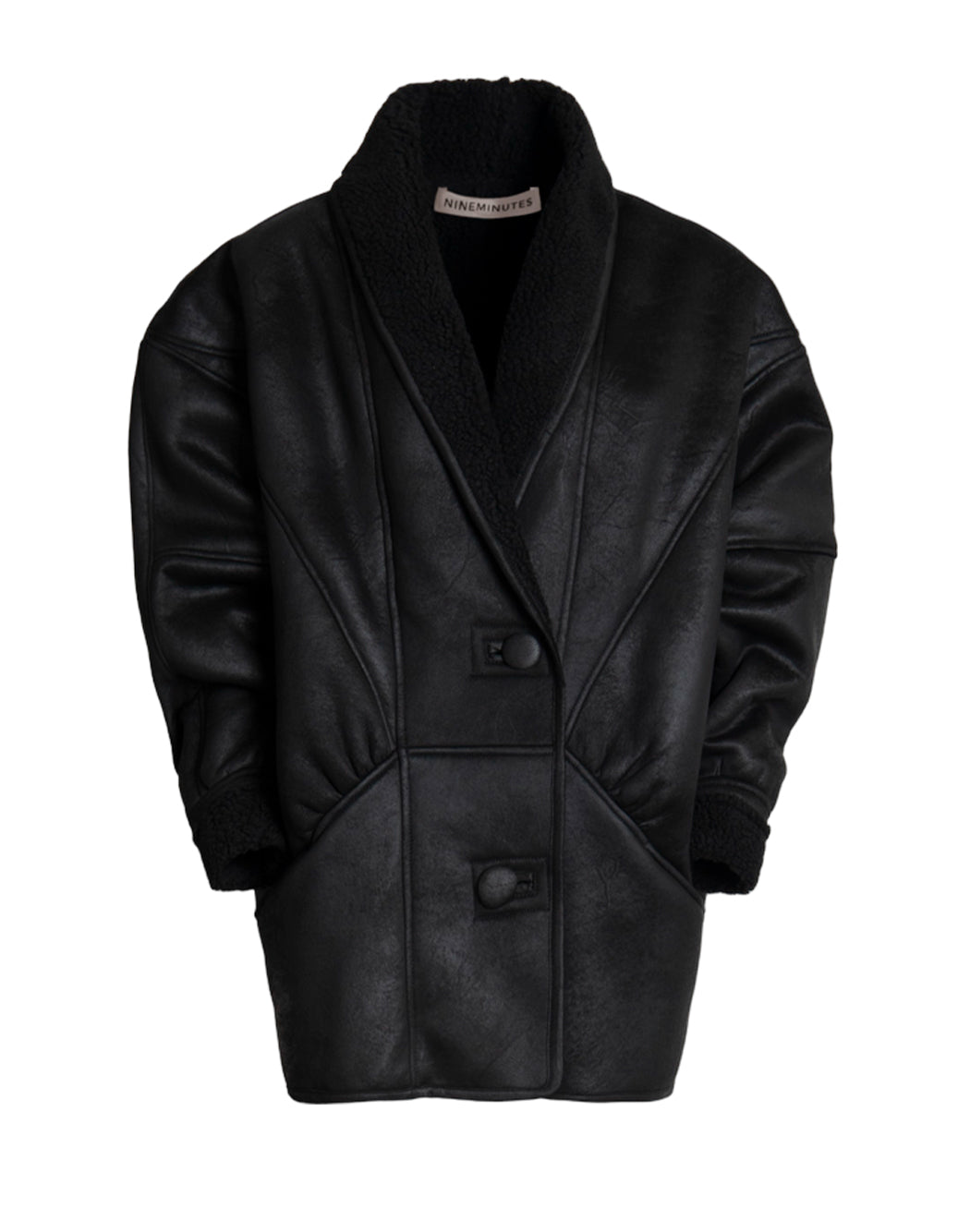 "Nineminutes GIACCA "THE CLASSIC SHEARLING" Nero"