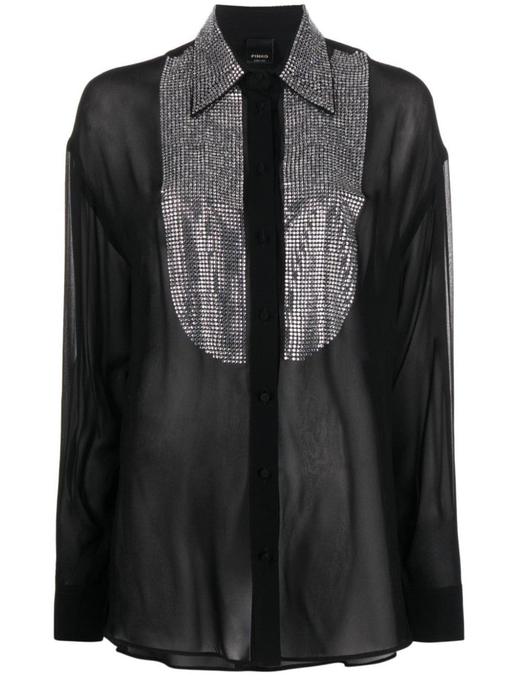 CAMICIA IN GEORGETTE CON STRASS - Galleria Graffiti - PINKO - 8057769332394