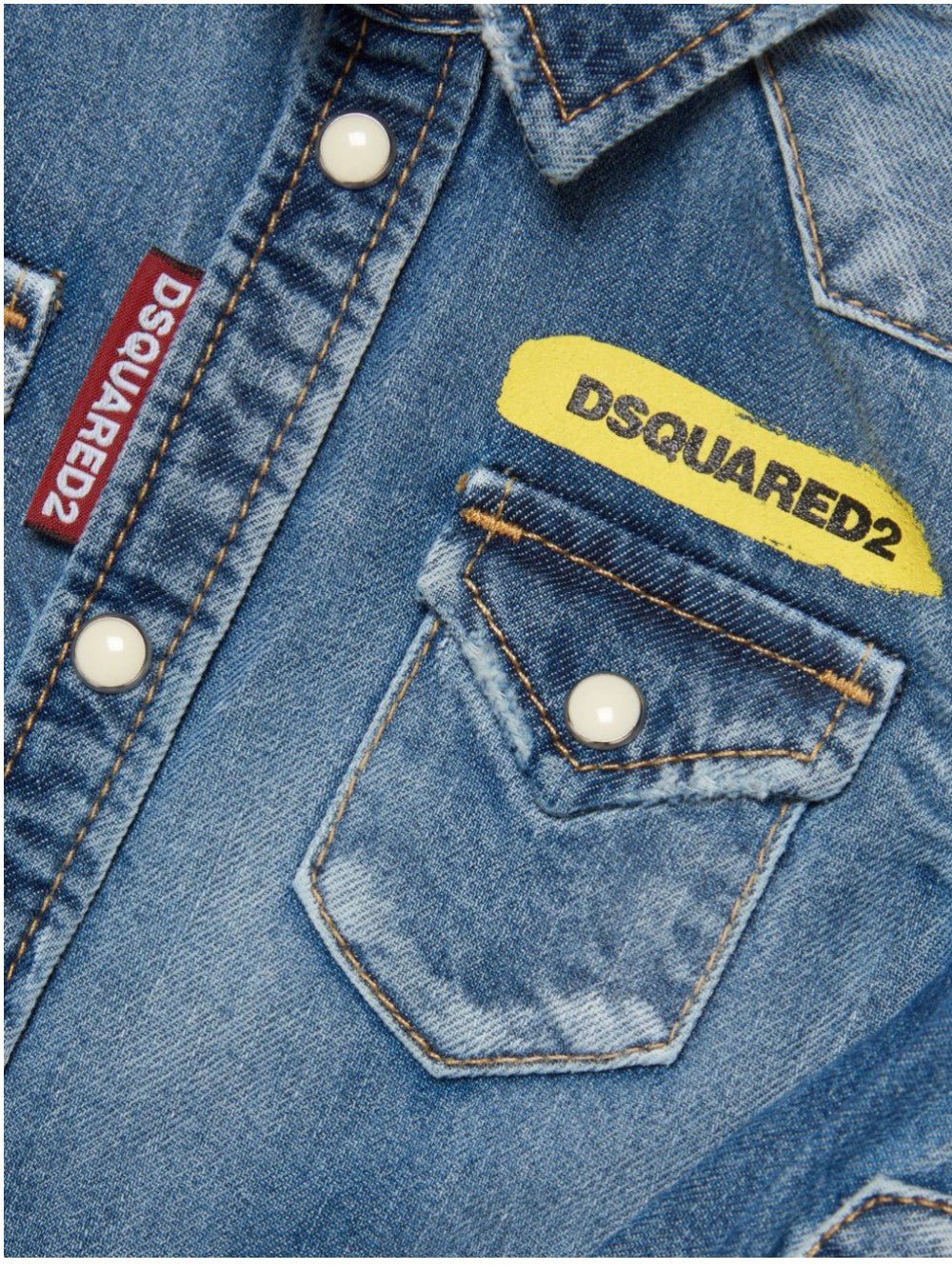 CAMICIA JEANS CON STAMPA SUL FRONTALE - Galleria Graffiti - DSQUARED2 - 8059380239519