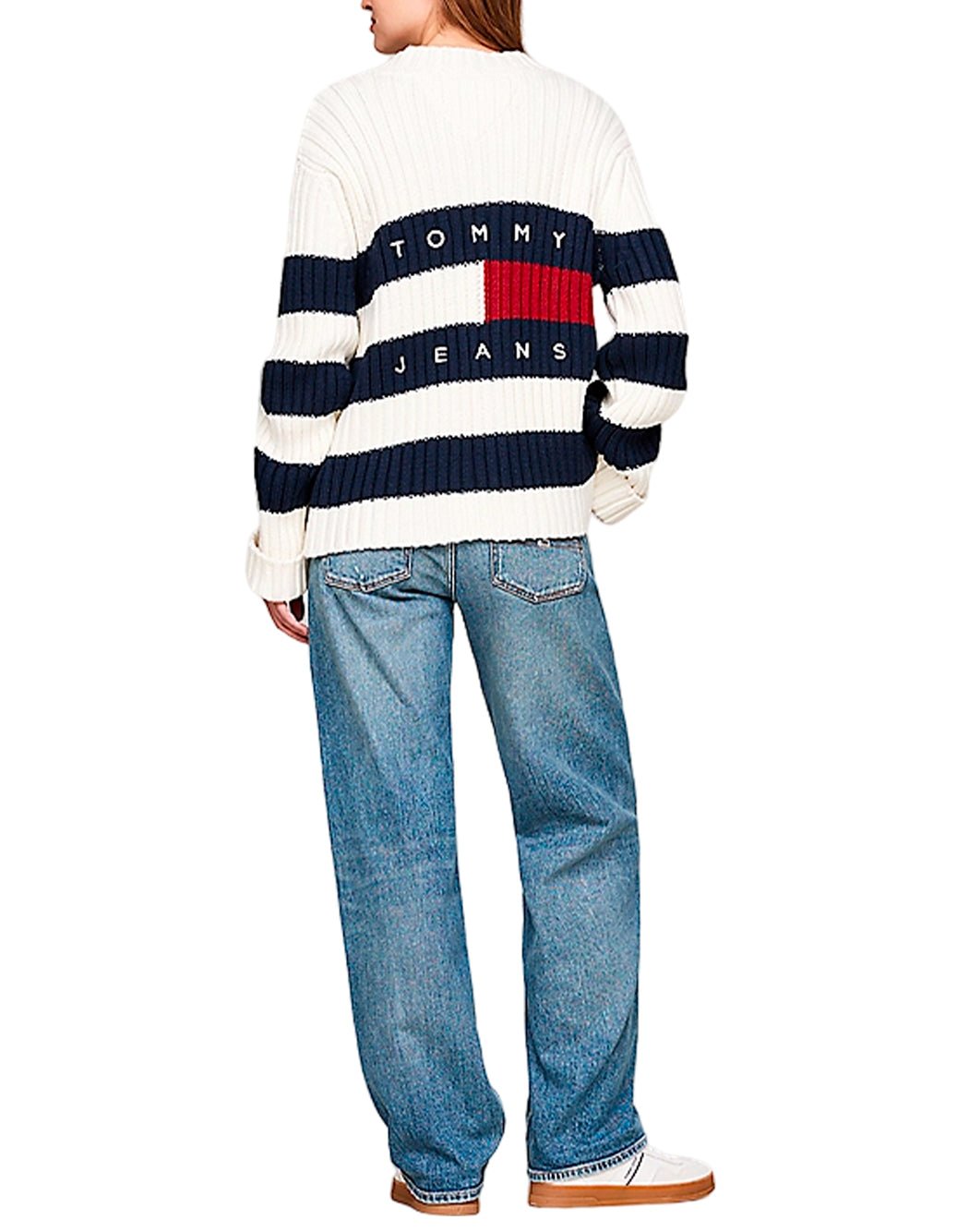 CARDIGAN A RIGHE CON LOGO RICAMATO - Galleria Graffiti - TOMMY HILFIGER JEANS - 