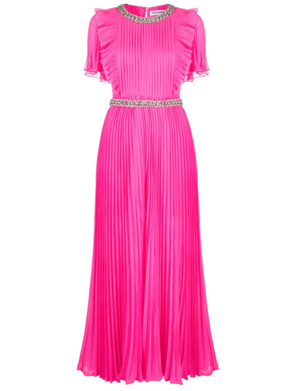 PLEATED CHIFFON DRESS