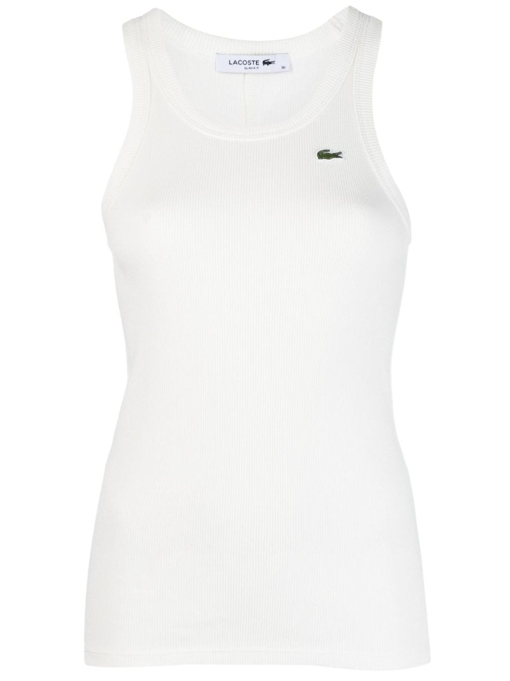 Lacoste CANOTTA CON LOGO RICAMATO A CONTRASTO Bianco