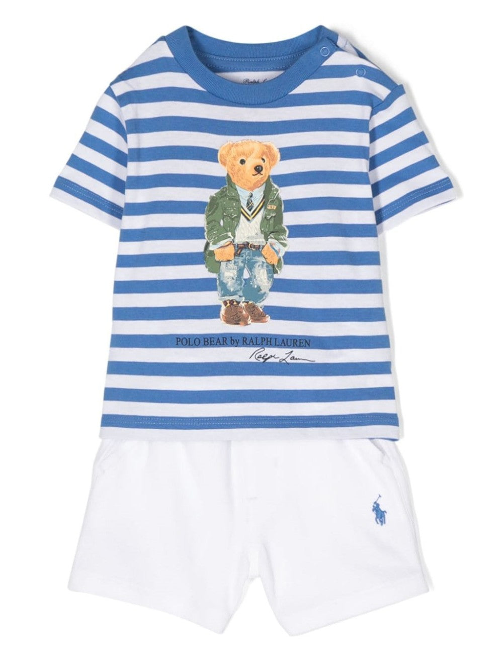 Ralph Lauren SET SHORTS E T-SHIRT LOGATA Blu