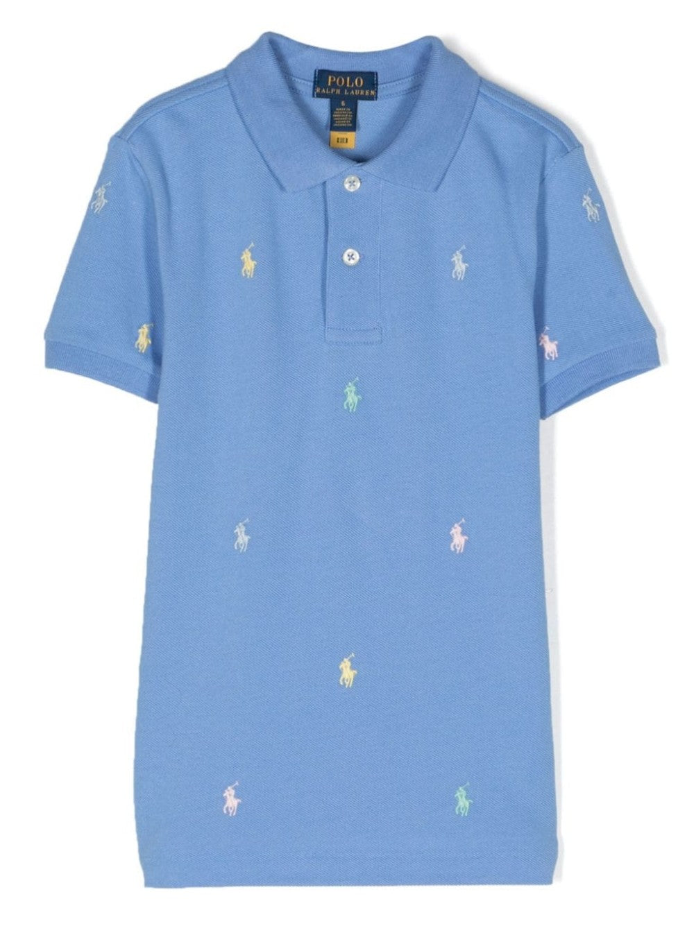 POLO CON LOGO RICAMATO ALL-OVER