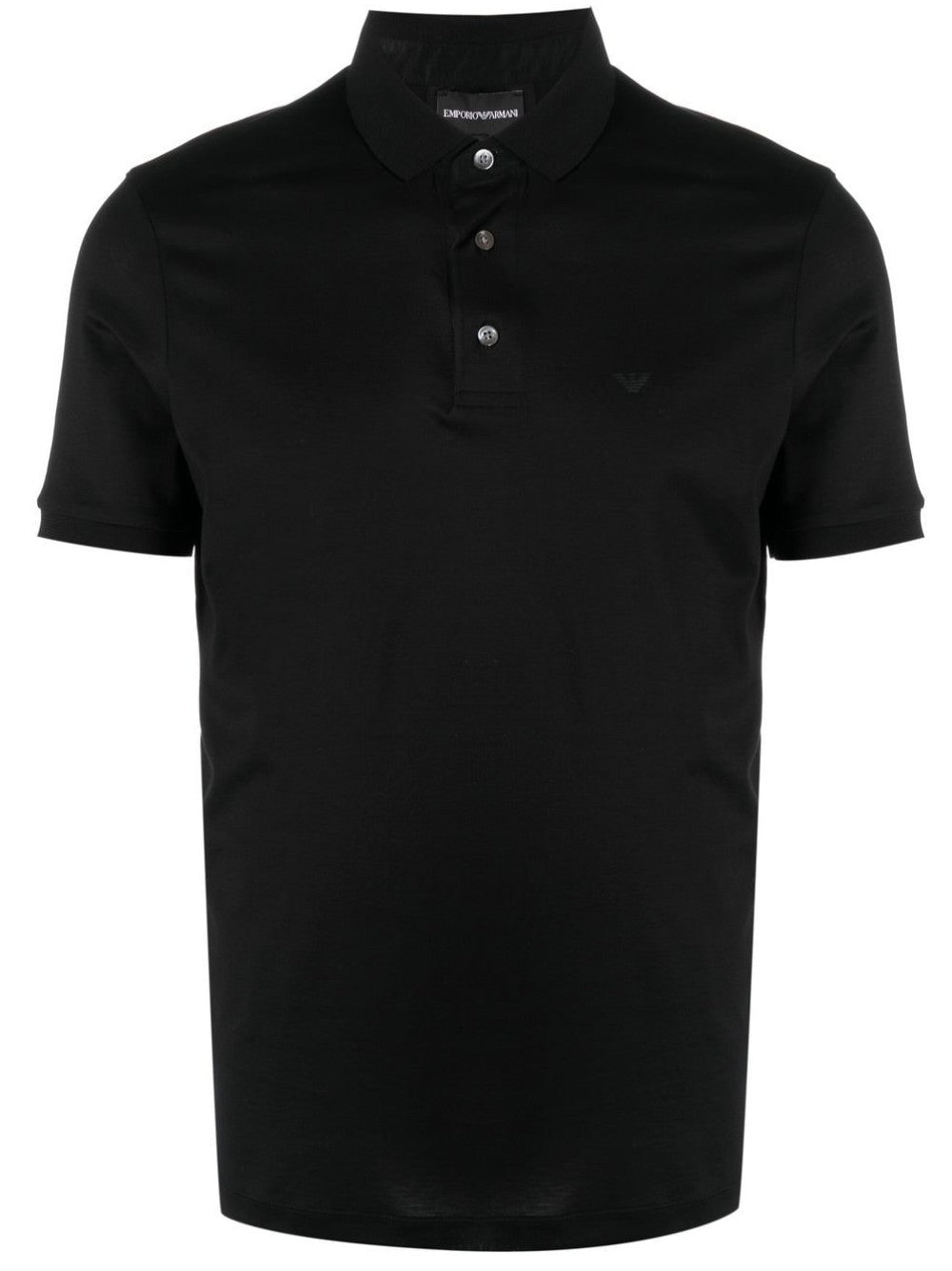 Emporio Armani POLO CON COLLETTO A COSTINE Nero