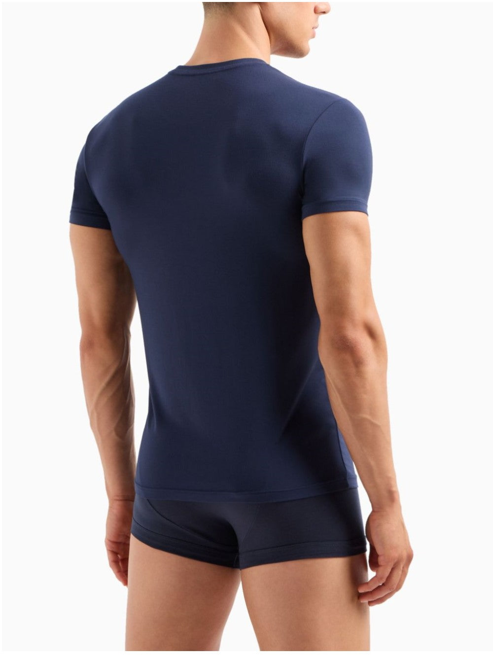 Emporio Armani Underware T-SHIRT SLIM CON LOGO A CONTRASTO Blu