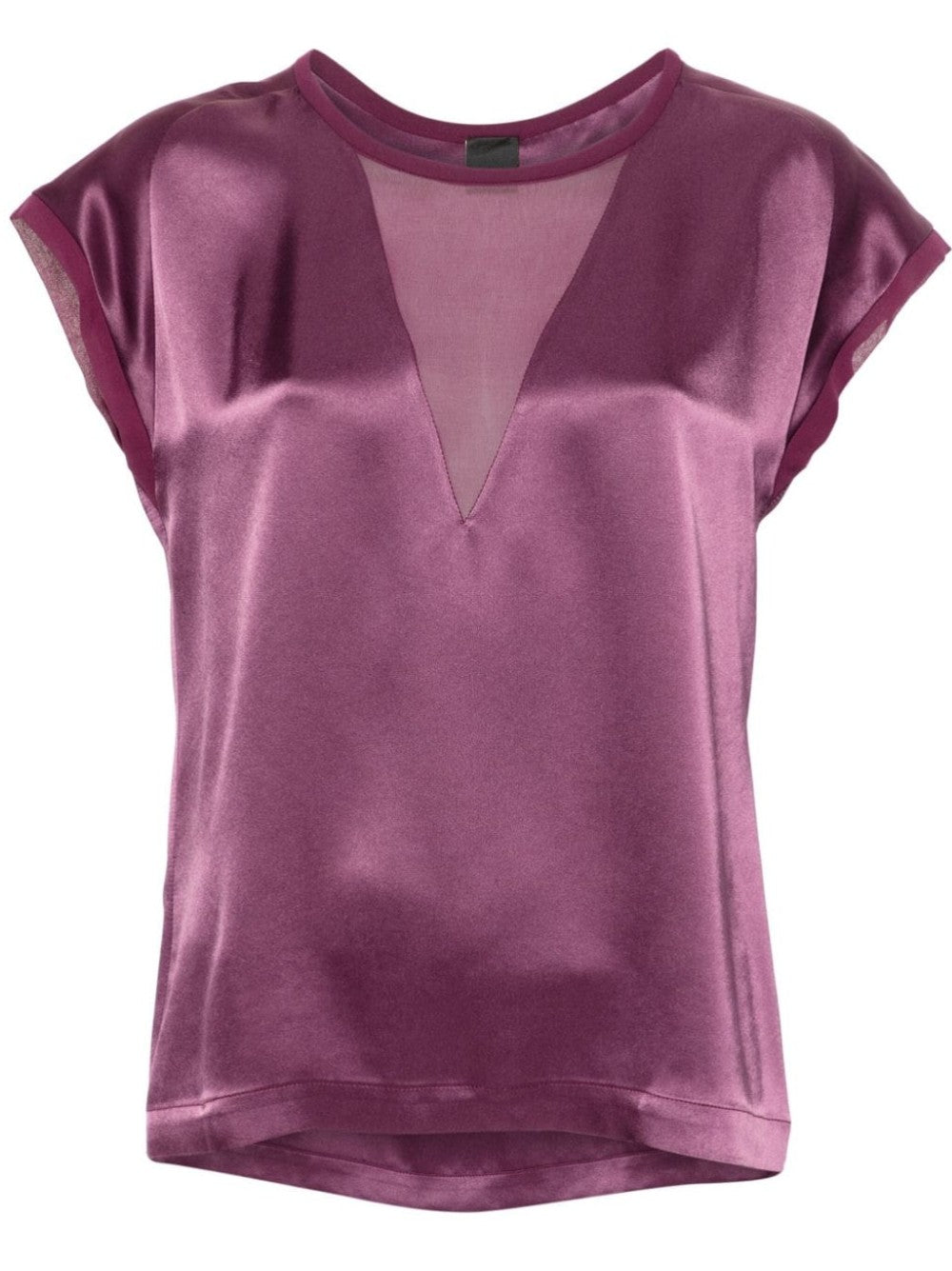 BLUSA IN SATIN CON SCOLLO A V