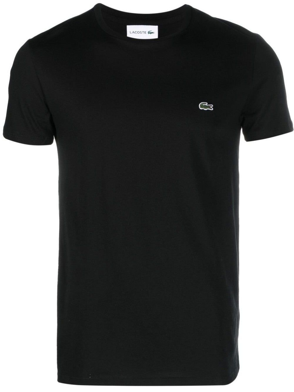 Lacoste T-SHIRT CON COCCODRILLO RICAMATO Nero