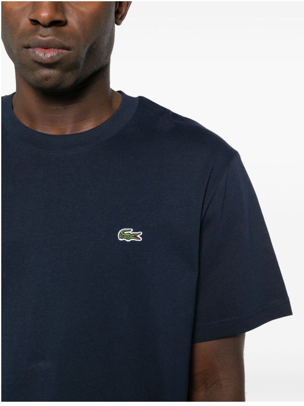 Lacoste T-SHIRT CON COCCODRILLO RICAMATO Blu