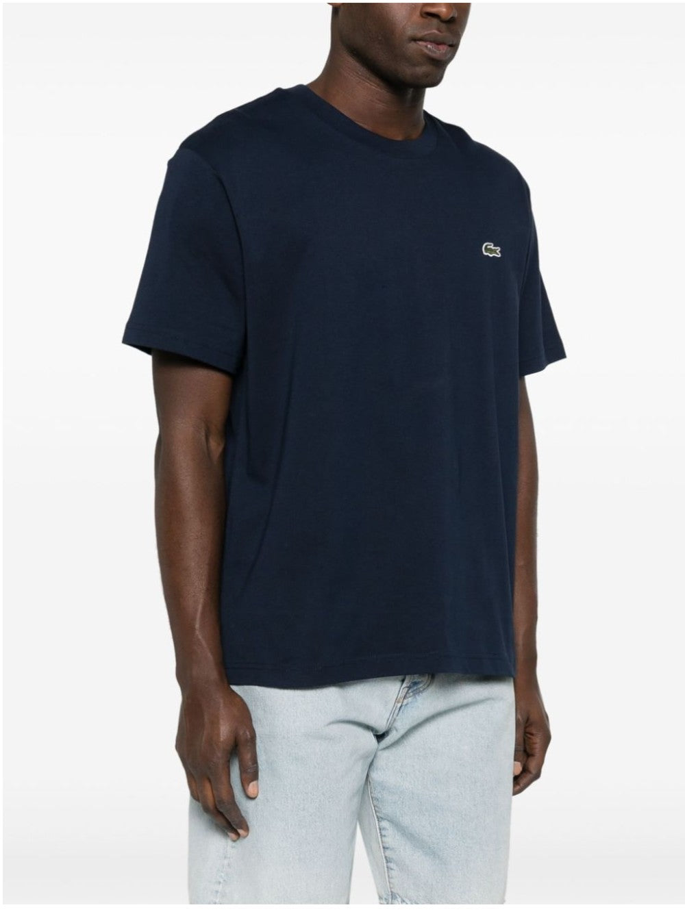 Lacoste T-SHIRT CON COCCODRILLO RICAMATO Blu