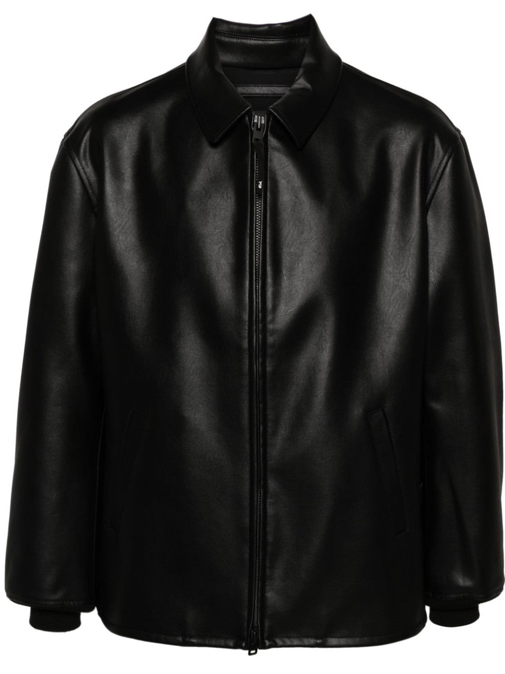 PLEATHER BOMBER JACKET