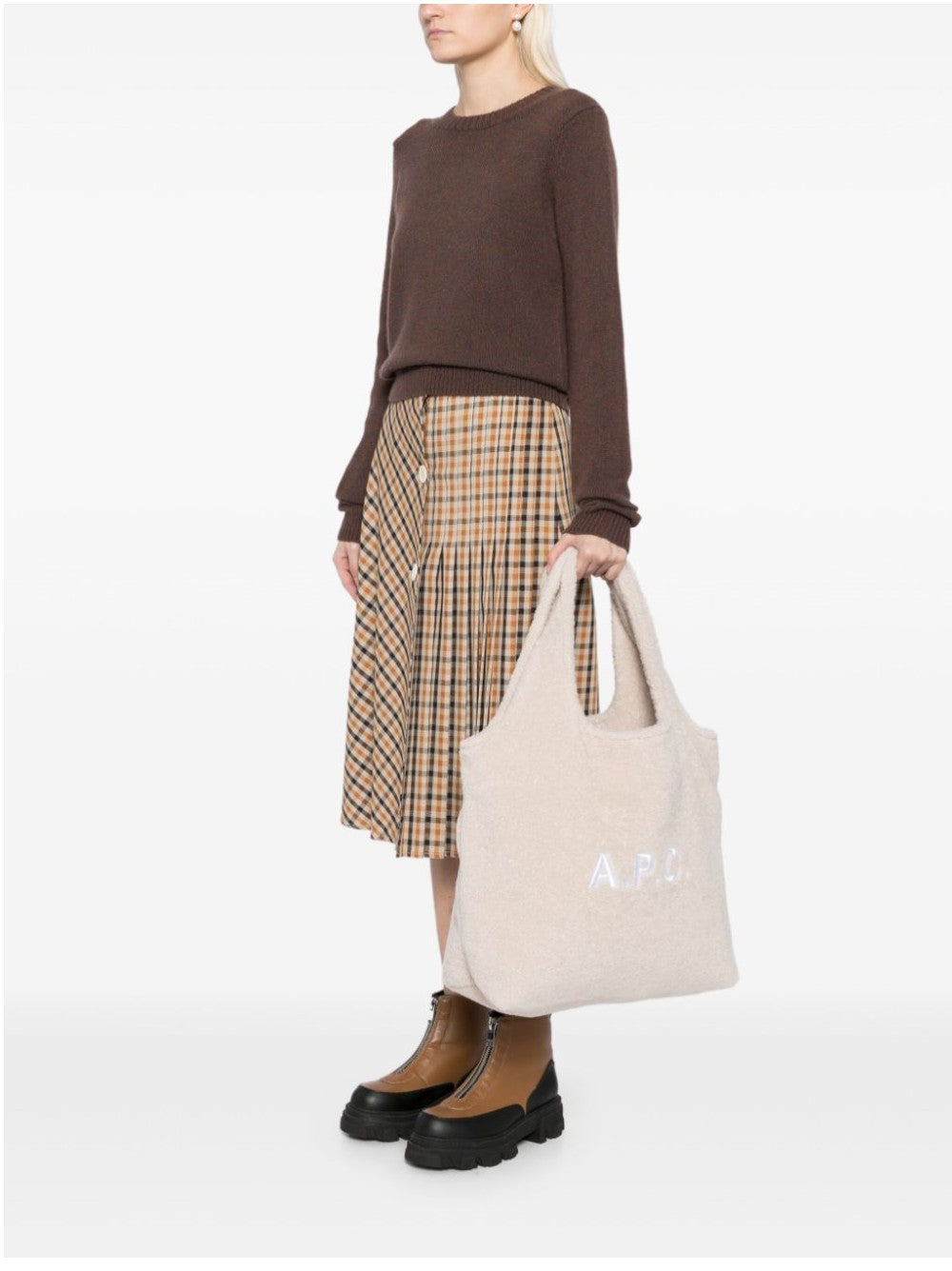 "A.p.c. BORSA TOTE "NINON" Neutro"