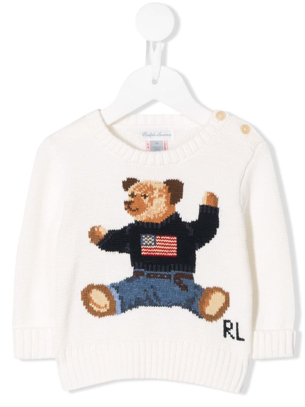 Ralph Lauren SWEATSHIRT WITH POLO BEAR ON THE FRONT White