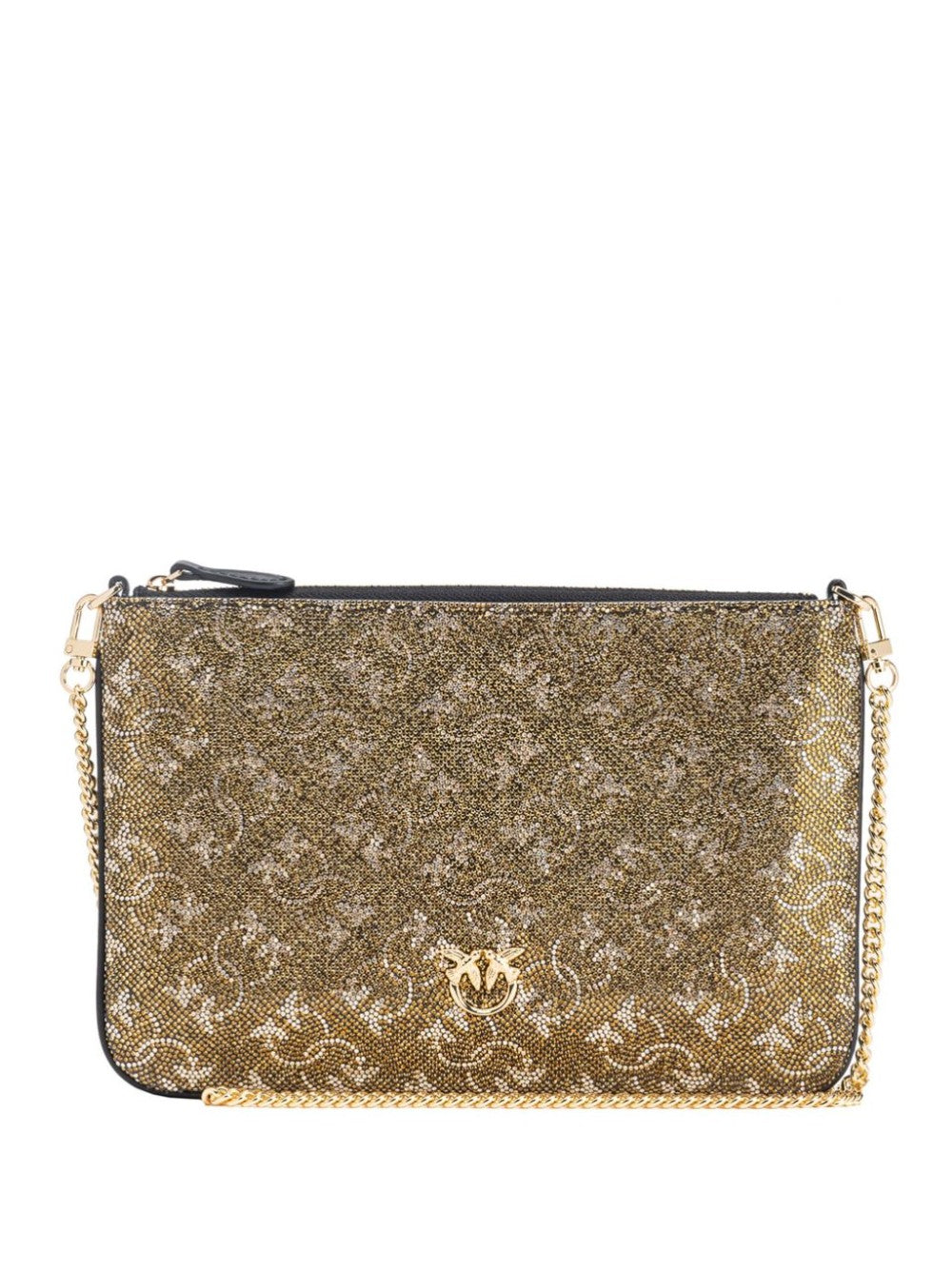 POCHETTE STRASS MONOGRAM CON TRACOLLA