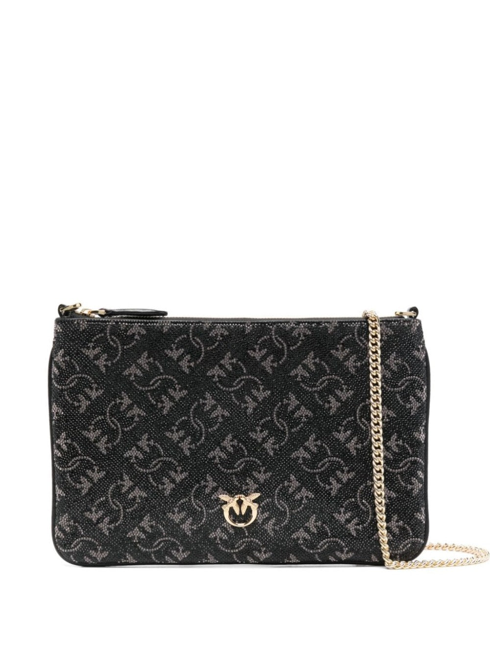 POCHETTE STRASS MONOGRAM CON TRACOLLA