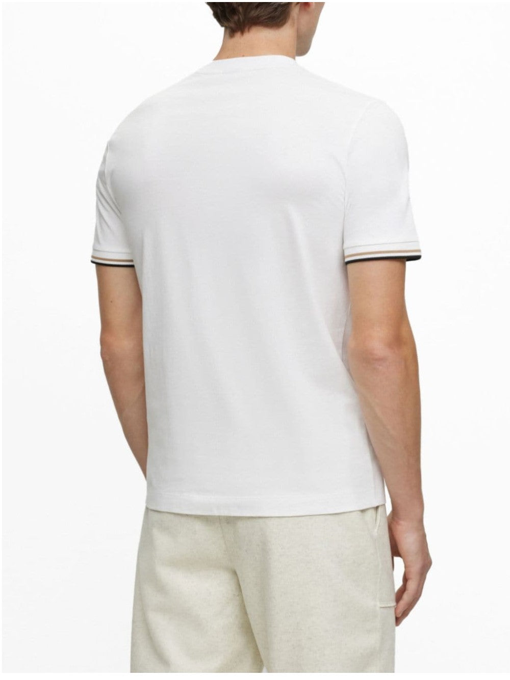 Boss T-SHIRT IN JERSEY DI COTONE Bianco