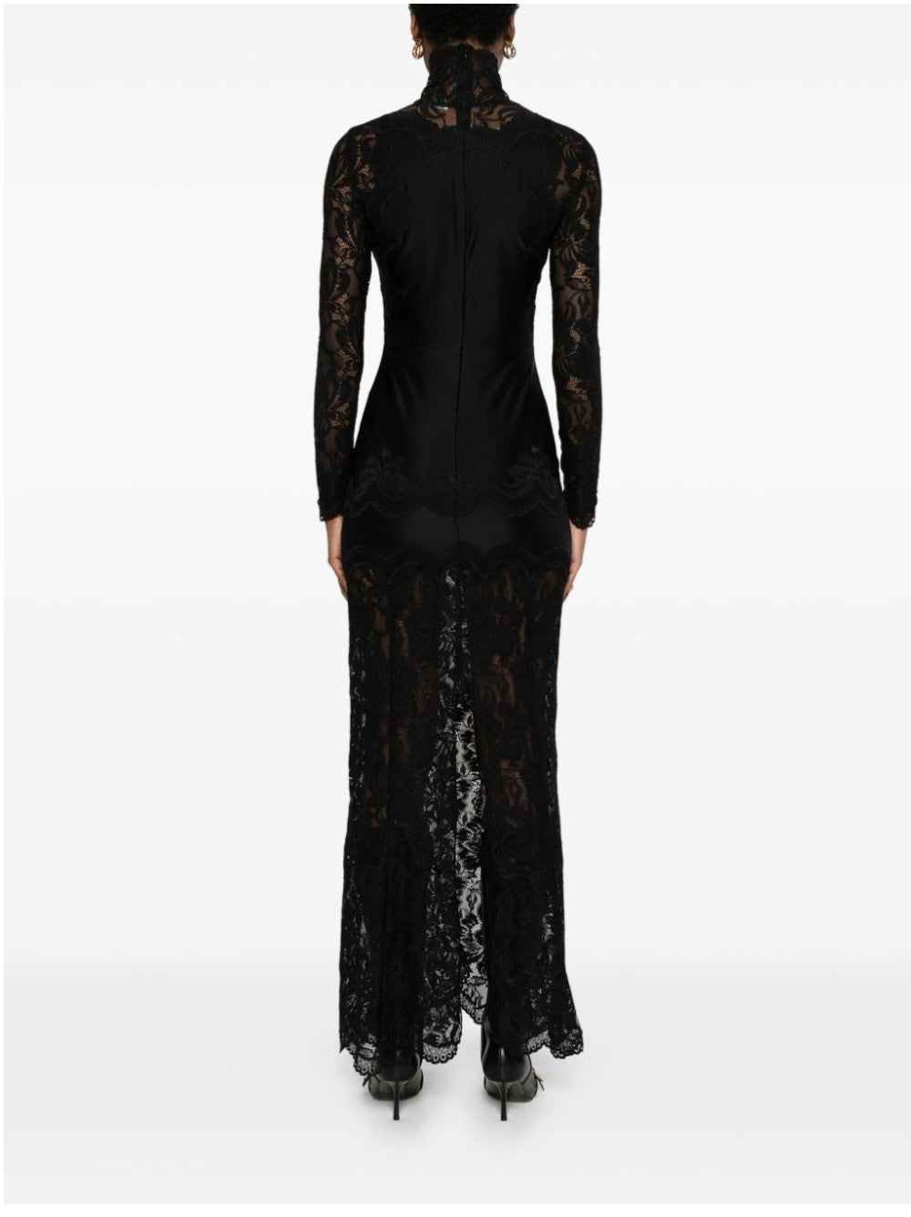 Rabanne LONG LACE DRESS Black