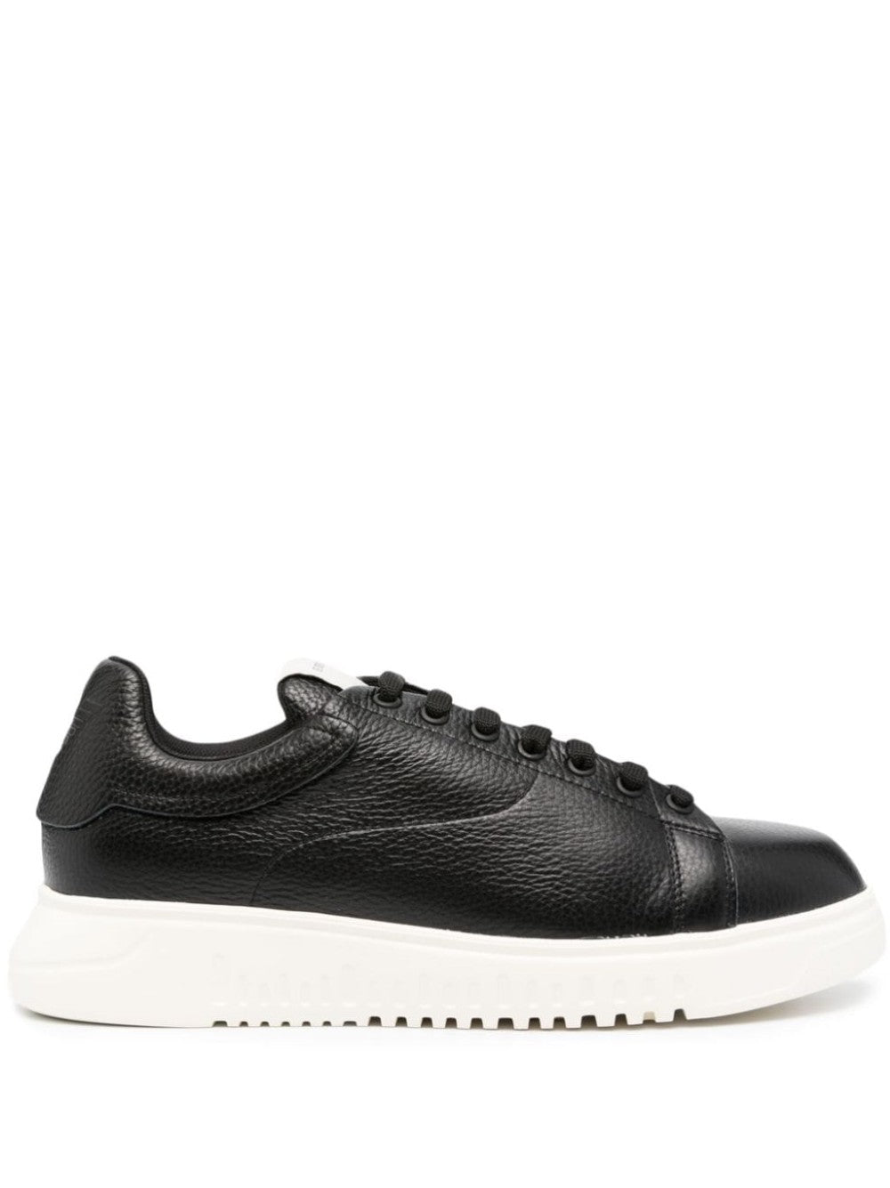 Emporio Armani SNEAKERS IN PELLE BOTTALATA Nero