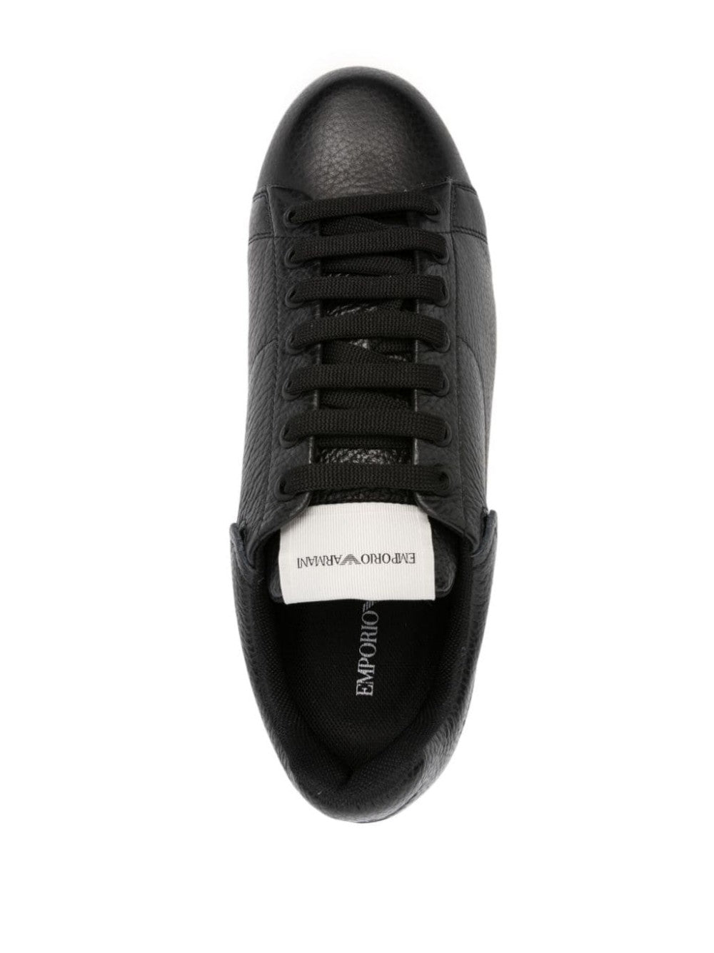 Emporio Armani SNEAKERS IN PELLE BOTTALATA Nero