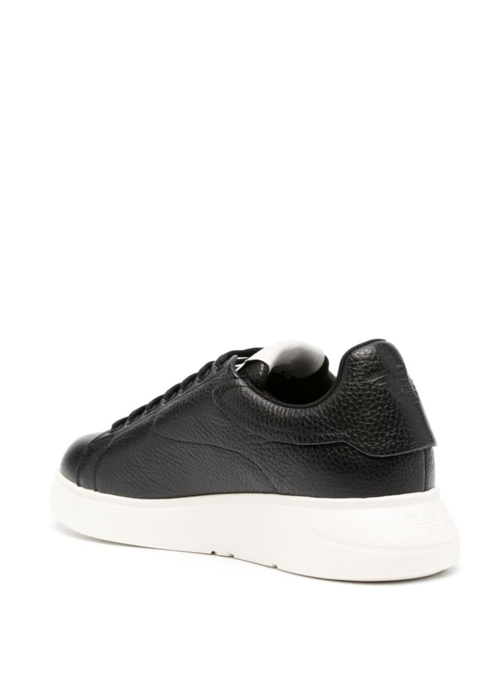 Emporio Armani SNEAKERS IN PELLE BOTTALATA Nero