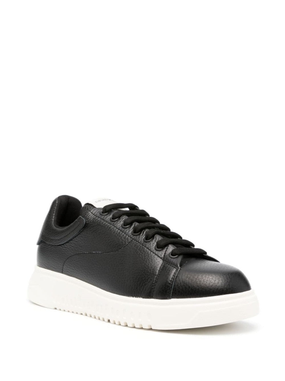 Emporio Armani SNEAKERS IN PELLE BOTTALATA Nero