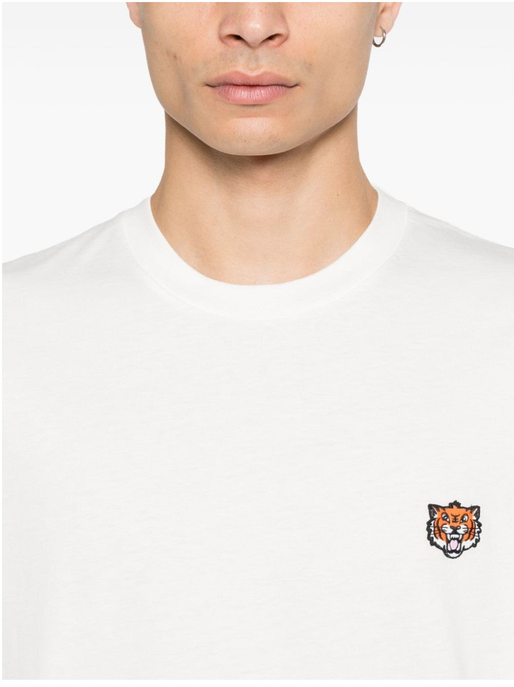 "Kenzo T-SHIRT RICAMATA "KENZO HAPPY TIGER" Bianco"