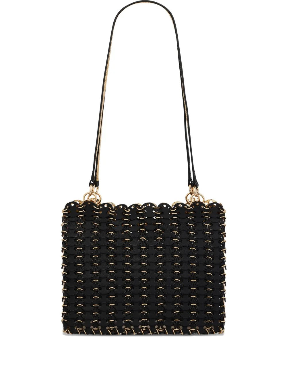 Rabanne BORSA CON DISCHI IN LEATHER Nero
