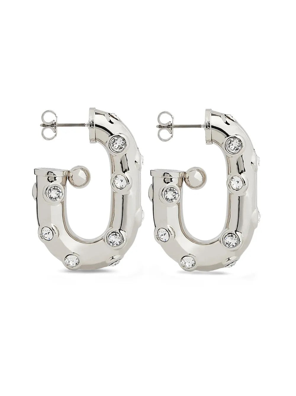 Rabanne ORECCHINI CON STRASS XL Argento
