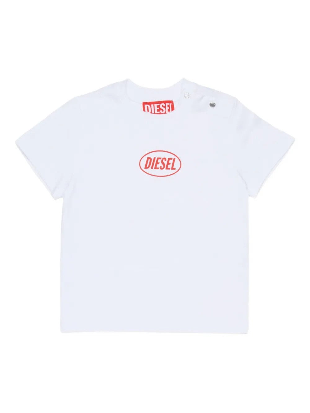 Diesel T-SHIRT BASIC CON LOGO IN RILIEVO Bianco