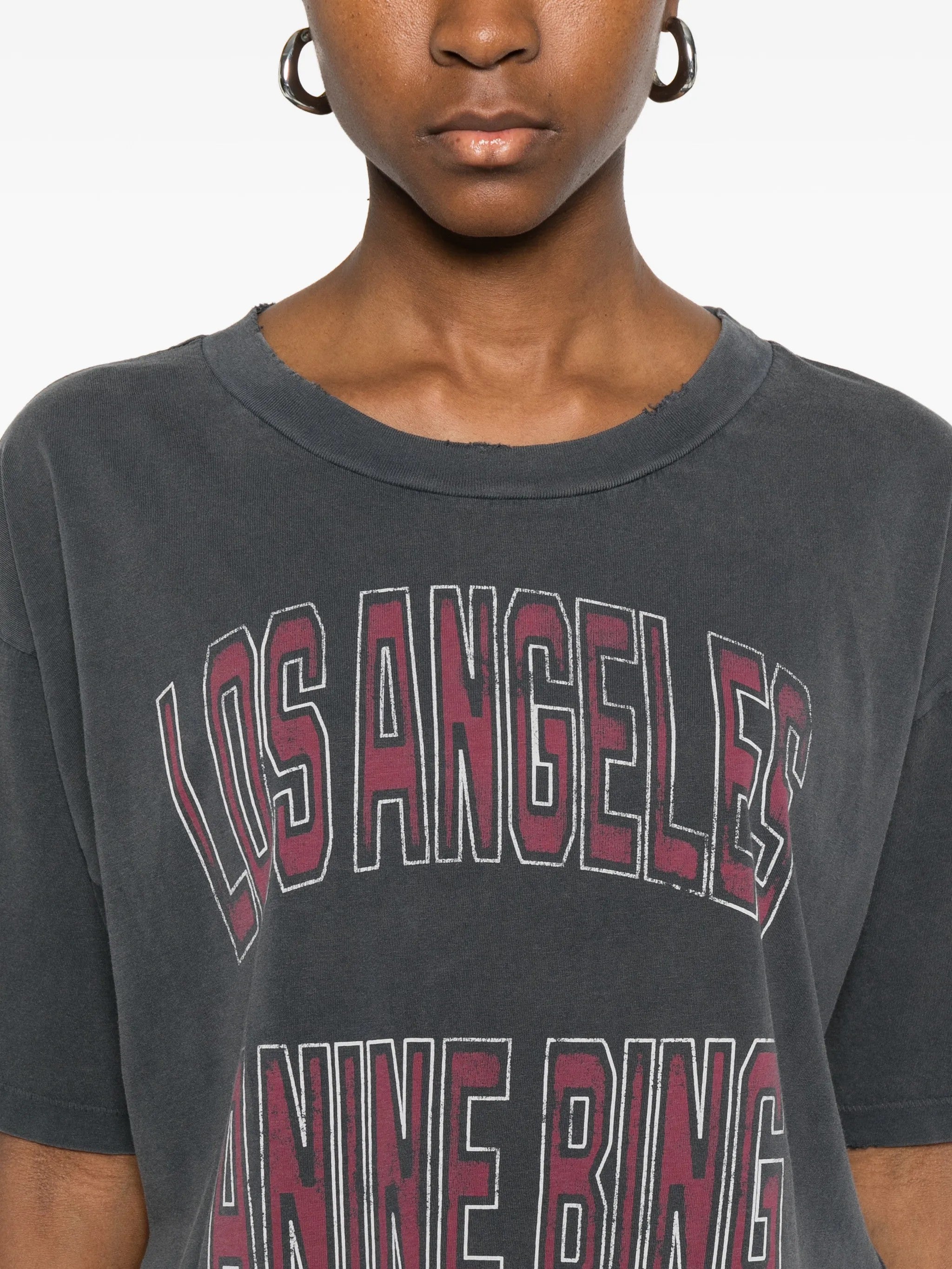 Anine Bing T-SHIRT RUDY EMPOWERMENT Black