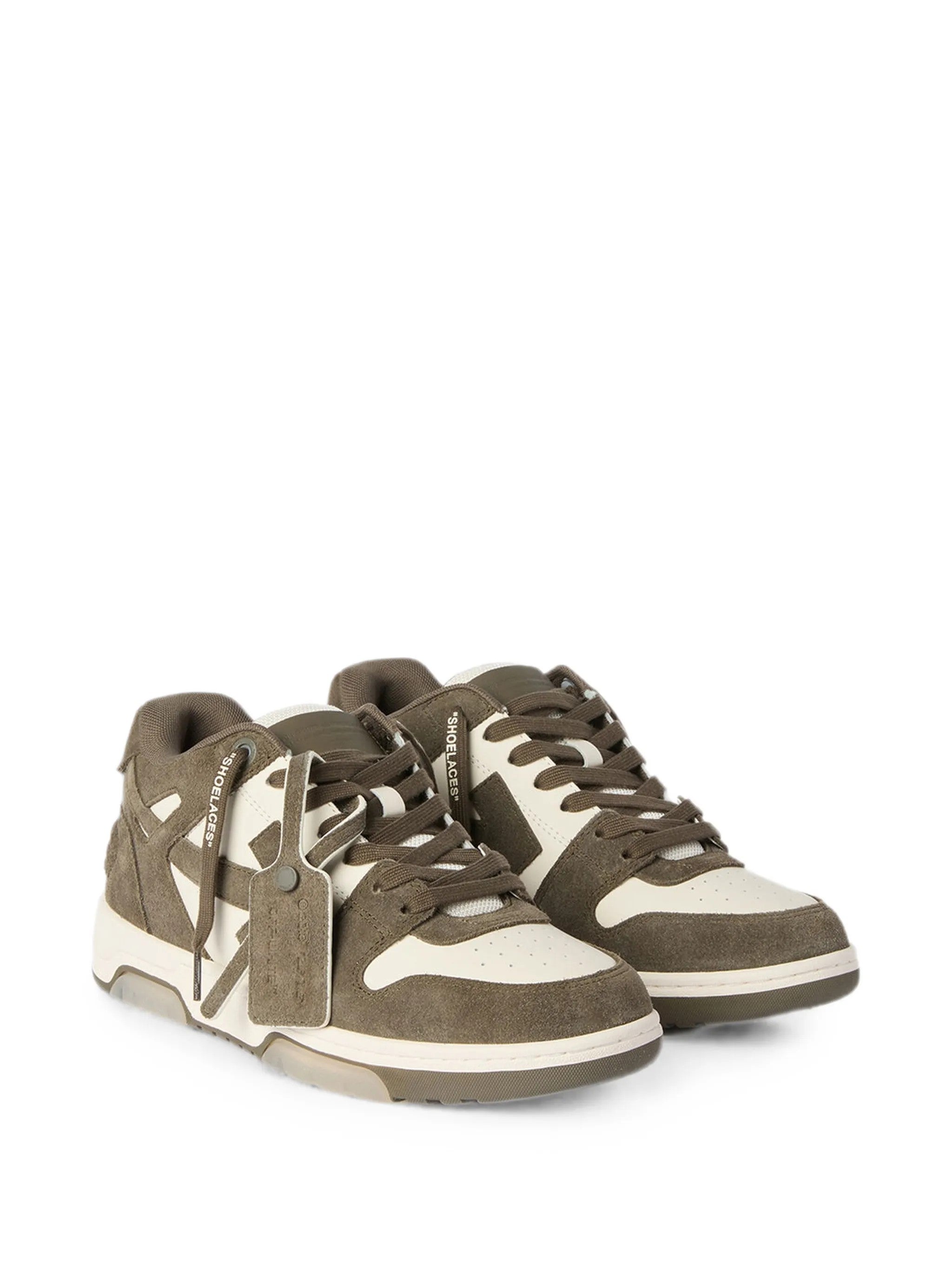 Off-white SNEAKERS OFF-WHITE OUT OF OFFICE SUEDE CREAM/MILITARY GREEN – OF05728310 Verde