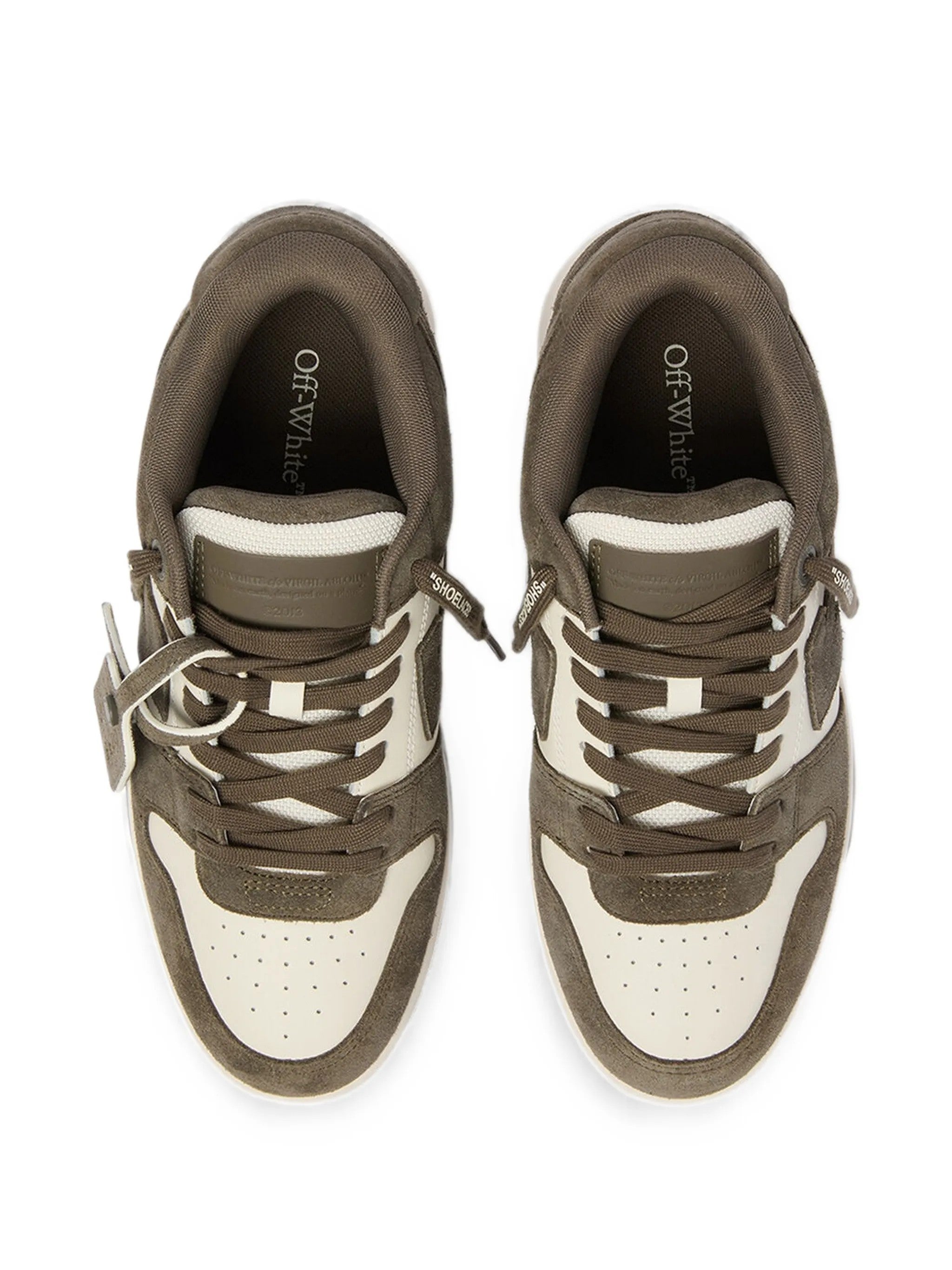 Off-white SNEAKERS OFF-WHITE OUT OF OFFICE SUEDE CREAM/MILITARY GREEN – OF05728310 Verde