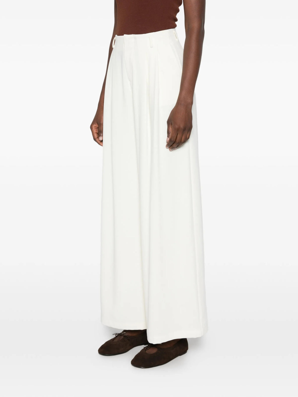 Eleh Pantaloni cropped da Donna Eleh, colore Bianco Bianco