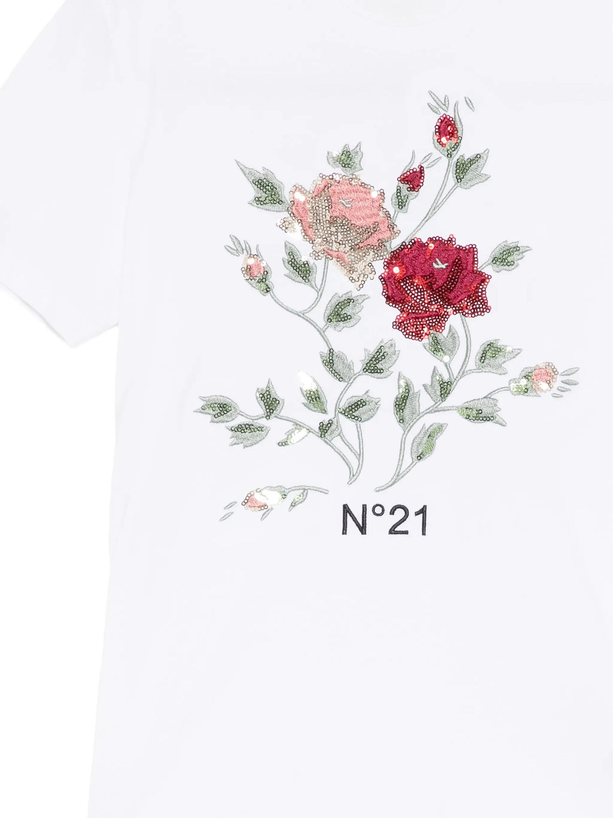 N.21 T-shirt maniche lunghe da Bambina N.21, colore Bianco Bianco