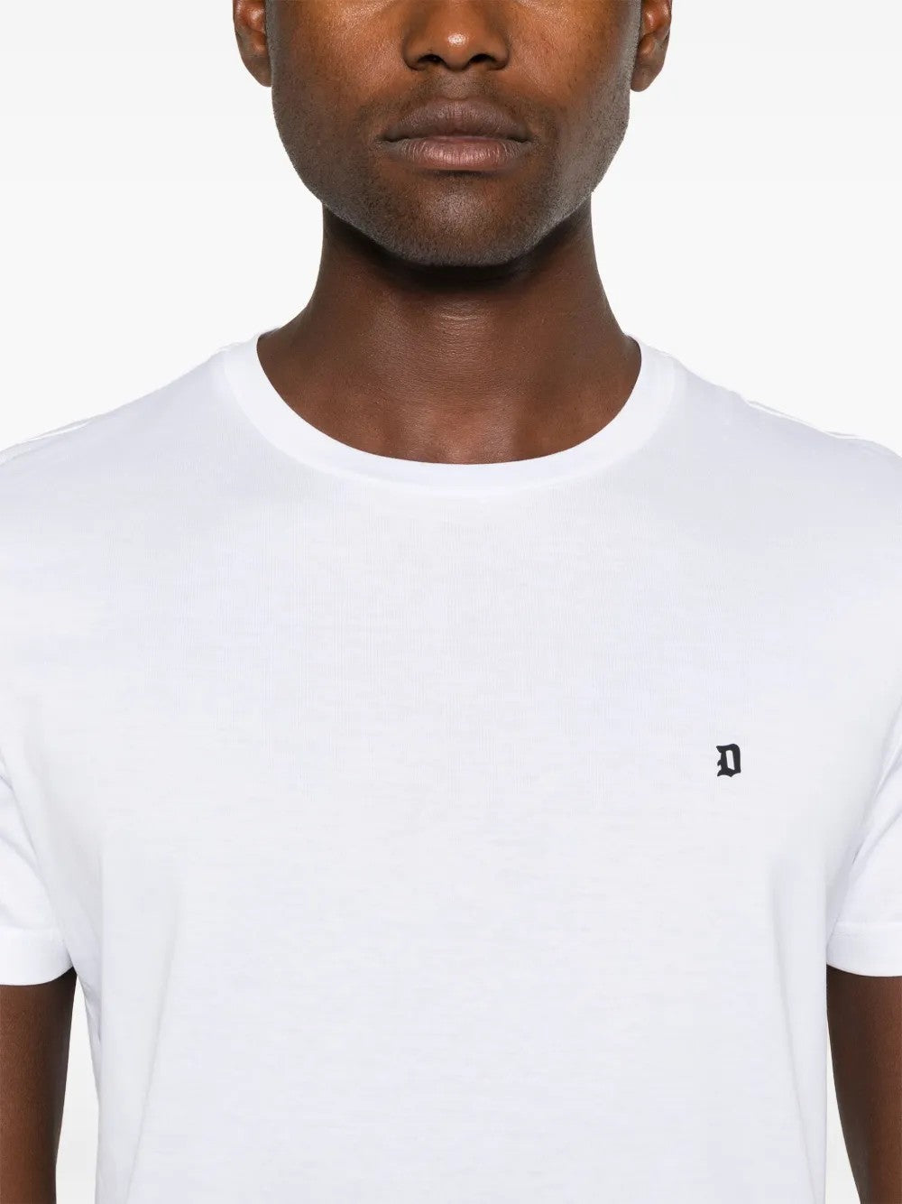 Dondup T-SHIRT TINTA UNITA CON MINI LOGO Bianco
