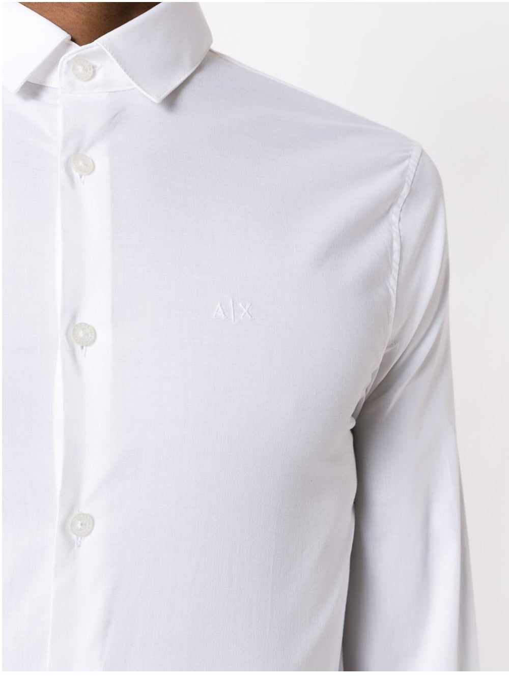 Armani Exchange CAMICIA CLASSICA SLIM FIT Bianco