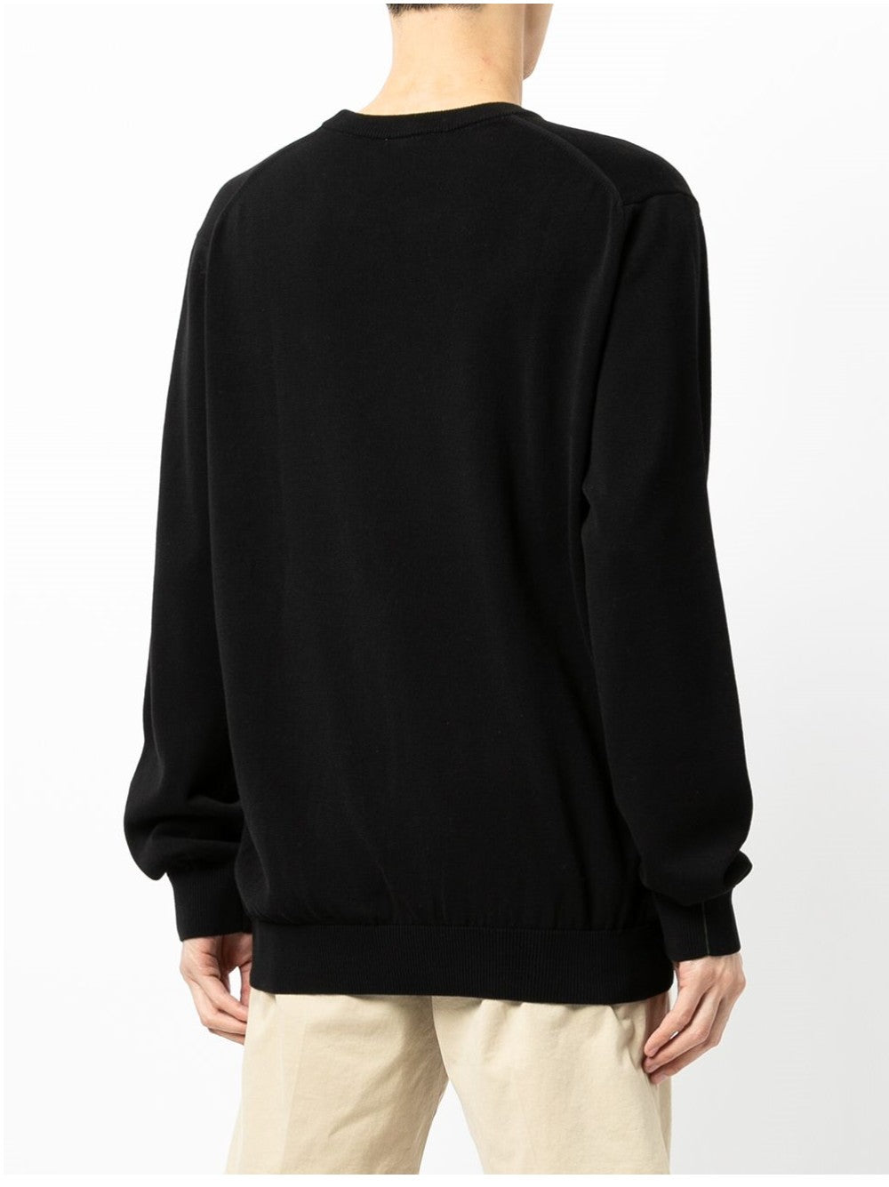 Lacoste MAGLIA GIROCOLLO CON LOGO RICAMATO Nero