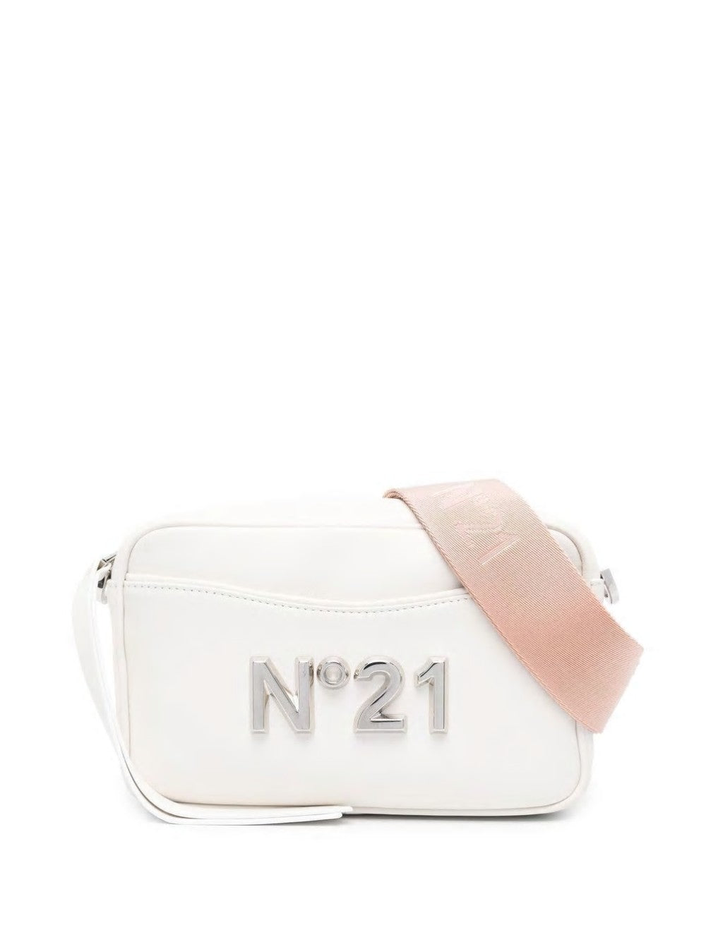 N.21 BORSA A TRACOLLA CON PLACCA LOGO Bianco