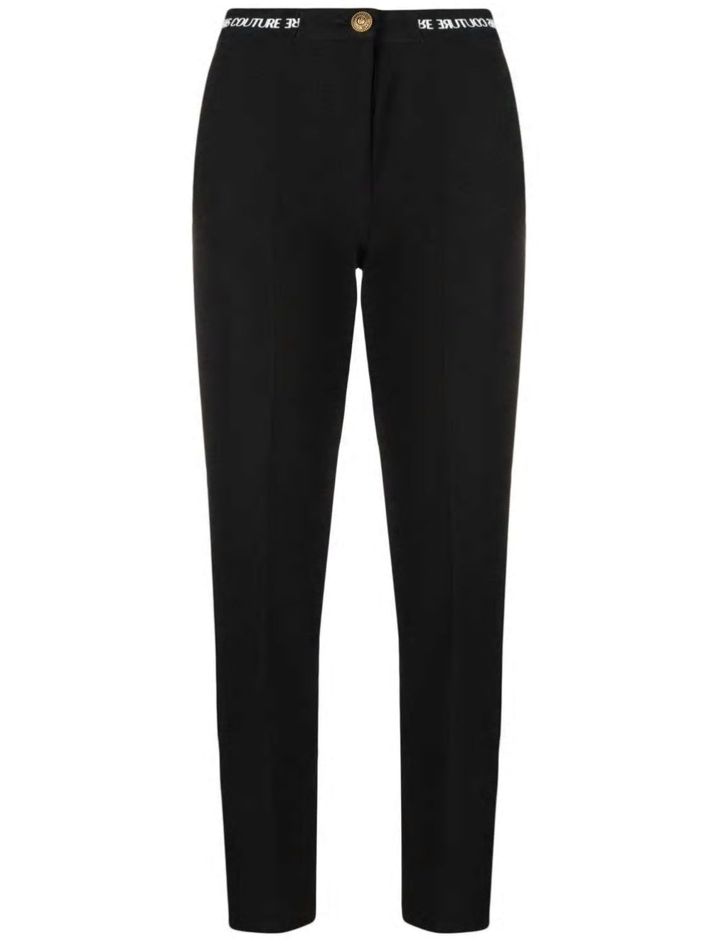 Versace Jeans Couture PANTALONI SARTORIALI CON LOGO IN VITA Nero