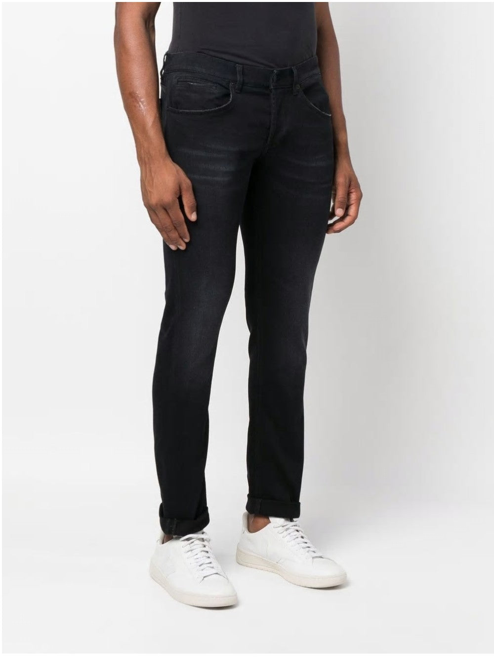 Dondup JEANS DRITTI CON VITA BASSA Nero